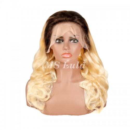 Mslula 1b/613 Color Ombre Root 13x4 Transparent Lace Front Wigs Body Wave | Human Hair Wig | Lace Front